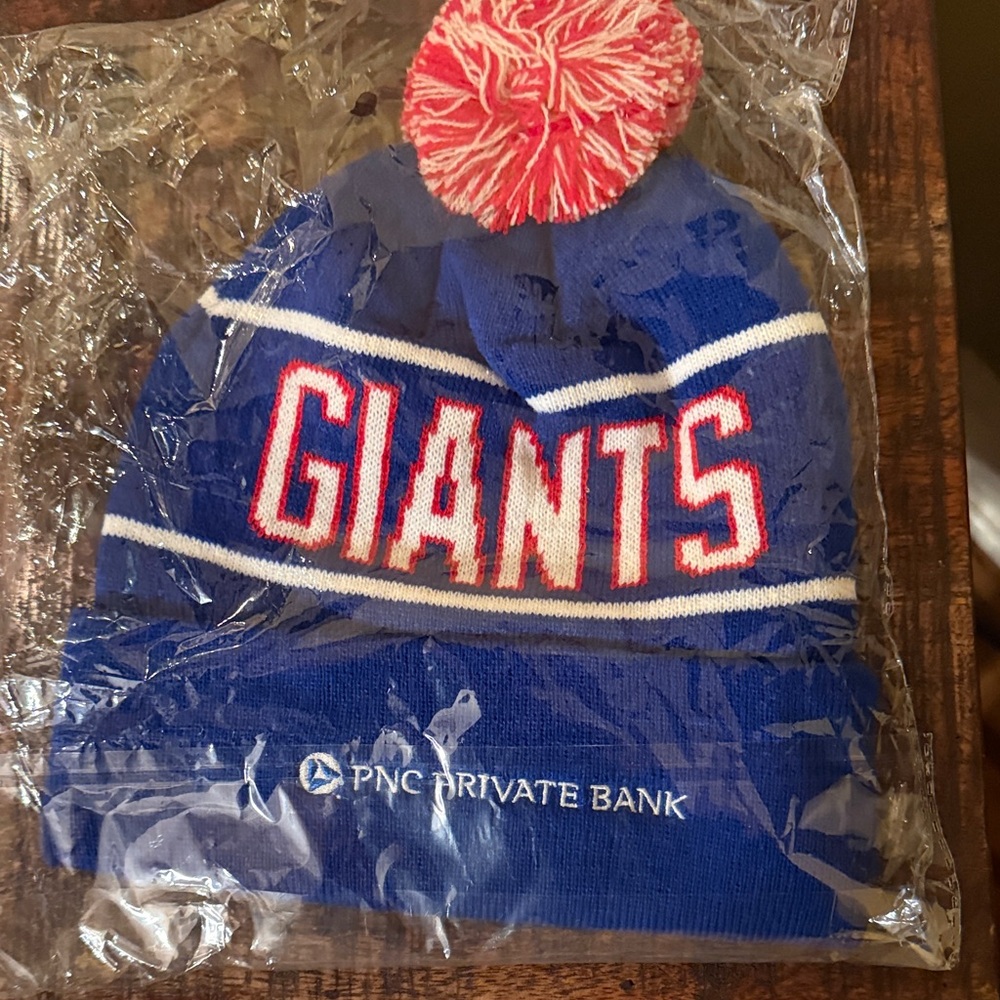 Blue and Red Giants Pom-Pom Beanie - Picture 2 of 2